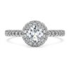 Eternity Halo solitaire-ring med laboratoriedyrkede diamanter på totalt 0,8 karat, rund form, 14K hvitt gull Eternity Halo solitaire-ring med laboratoriedyrkede diamanter på totalt 0,8 karat, rund form, 14K hvitt gull