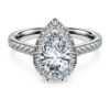 Eternity Halo solitaire-ring med laboratoriedyrkede diamanter på totalt 1,3 karat, pæreform, 14K hvitt gull Eternity Halo solitaire-ring med laboratoriedyrkede diamanter på totalt 1,3 karat, pæreform, 14K hvitt gull