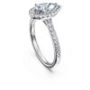 Eternity Halo solitaire-ring med laboratoriedyrkede diamanter på totalt 1,3 karat, pæreform, 14K hvitt gull Eternity Halo solitaire-ring med laboratoriedyrkede diamanter på totalt 1,3 karat, pæreform, 14K hvitt gull