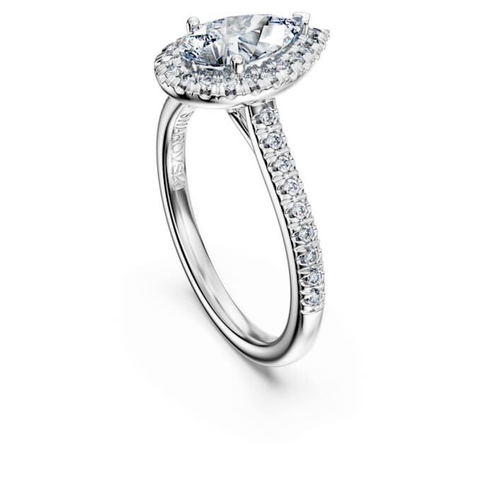 Eternity Halo solitaire-ring med laboratoriedyrkede diamanter på totalt 1,3 karat, pæreform, 14K hvitt gull Eternity Halo solitaire-ring med laboratoriedyrkede diamanter på totalt 1,3 karat, pæreform, 14K hvitt gull