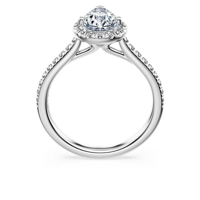 Eternity Halo solitaire-ring med laboratoriedyrkede diamanter på totalt 1,3 karat, pæreform, 14K hvitt gull Eternity Halo solitaire-ring med laboratoriedyrkede diamanter på totalt 1,3 karat, pæreform, 14K hvitt gull