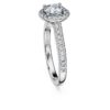 Eternity Halo solitaire-ring med laboratoriedyrkede diamanter på totalt 1,33 karat, rund form, 14K hvitt gull
