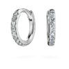 Eternity Hoop-øredobber med laboratoriedyrkede diamanter, 0,1 karat totalt, rund form, små, 14K hvitt gull