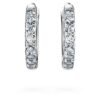 Eternity Hoop-øredobber med laboratoriedyrkede diamanter, 0,1 karat totalt, rund form, små, 14K hvitt gull