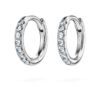 Eternity Hoop-øredobber med laboratoriedyrkede diamanter, 0,1 karat totalt, rund form, små, 14K hvitt gull
