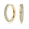 Eternity-hoop-øredobber med laboratoriedyrkede diamanter, totalt 0,5 karat, rund form, 14K gult gull Eternity-hoop-øredobber med laboratoriedyrkede diamanter, totalt 0,5 karat, rund form, 14K gult gull