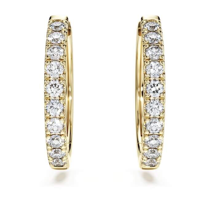 Eternity-hoop-øredobber med laboratoriedyrkede diamanter, totalt 0,5 karat, rund form, 14K gult gull Eternity-hoop-øredobber med laboratoriedyrkede diamanter, totalt 0,5 karat, rund form, 14K gult gull