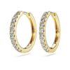 Eternity-hoop-øredobber med laboratoriedyrkede diamanter, totalt 0,5 karat, rund form, 14K gult gull Eternity-hoop-øredobber med laboratoriedyrkede diamanter, totalt 0,5 karat, rund form, 14K gult gull