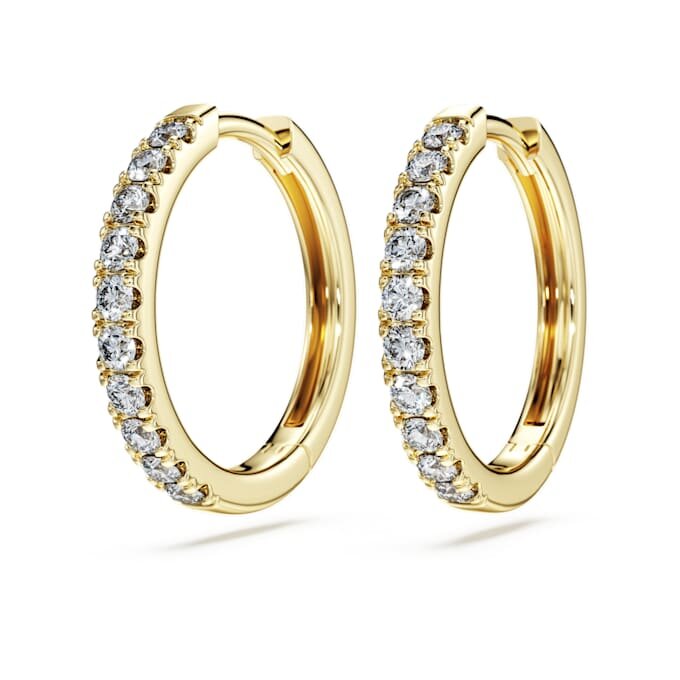 Eternity-hoop-øredobber med laboratoriedyrkede diamanter, totalt 0,5 karat, rund form, 14K gult gull Eternity-hoop-øredobber med laboratoriedyrkede diamanter, totalt 0,5 karat, rund form, 14K gult gull