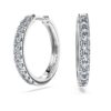 Eternity Hoop-øredobber med laboratoriedyrkede diamanter, totalt 0,56 karat, rund form, sterlingsølv