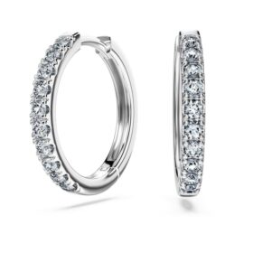 Eternity Hoop-øredobber med laboratoriedyrkede diamanter, totalt 0,56 karat, rund form, sterlingsølv