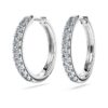 Eternity Hoop-øredobber med laboratoriedyrkede diamanter, totalt 0,56 karat, rund form, sterlingsølv