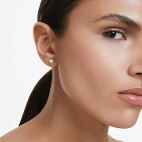Eternity-øredobber med laboratoriedyrkede diamanter 0,5 karat totalt, enkelt, rund form, 14K hvitt gull