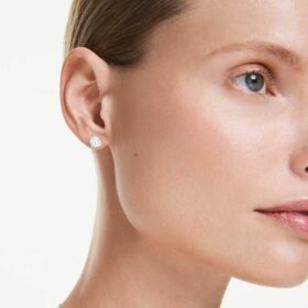 Eternity-øredobber med laboratoriedyrkede diamanter, totalt 2,0 karat, rund form, 14K hvitt gull