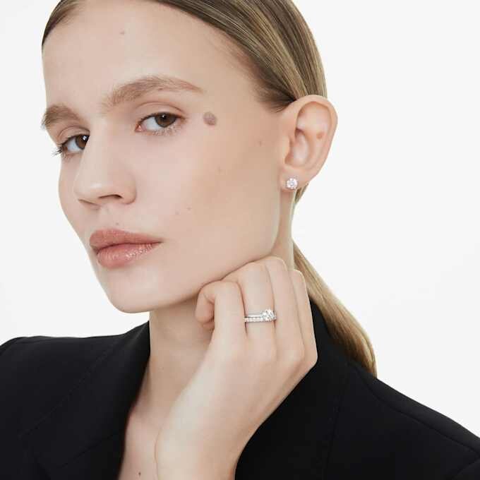 Eternity-ringer med laboratoriedyrkede diamanter, totalt 1 karat, rund form, 14K hvitt gull Eternity-ringer med laboratoriedyrkede diamanter, totalt 1 karat, rund form, 14K hvitt gull