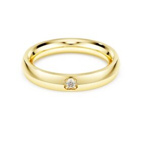 Eternity-ring med laboratoriedyrkede diamanter på totalt 0,05 karat, rund form, 14K gult gull Eternity-ring med laboratoriedyrkede diamanter på totalt 0,05 karat, rund form, 14K gult gull