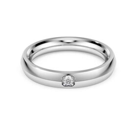 Eternity-ring med laboratoriedyrkede diamanter på totalt 0,05 karat, rund form, 14K hvitt gull