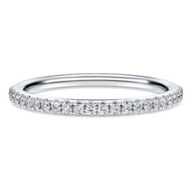 Eternity-ring med laboratoriedyrkede diamanter på totalt 0,2 karat, rund form, 14K hvitt gull Eternity-ring med laboratoriedyrkede diamanter på totalt 0,2 karat, rund form, 14K hvitt gull