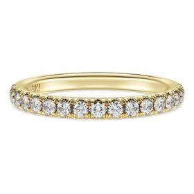 Eternity-ring med laboratoriedyrkede diamanter, totalt 0,4 karat, rund form, 14K gult gull Eternity-ring med laboratoriedyrkede diamanter, totalt 0,4 karat, rund form, 14K gult gull