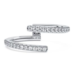 Eternity-ring med åpent bånd, laboratoriedyrkede diamanter 0,2 karat totalt, rund form, 14K hvitt gull Eternity-ring med åpent bånd, laboratoriedyrkede diamanter 0,2 karat totalt, rund form, 14K hvitt gull