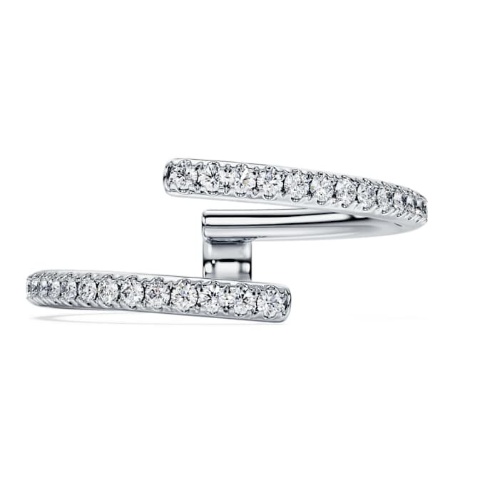 Eternity-ring med åpent bånd, laboratoriedyrkede diamanter 0,2 karat totalt, rund form, 14K hvitt gull Eternity-ring med åpent bånd, laboratoriedyrkede diamanter 0,2 karat totalt, rund form, 14K hvitt gull