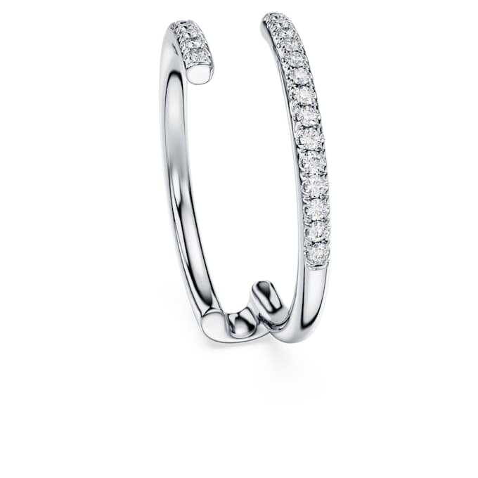 Eternity-ring med åpent bånd, laboratoriedyrkede diamanter 0,2 karat totalt, rund form, 14K hvitt gull Eternity-ring med åpent bånd, laboratoriedyrkede diamanter 0,2 karat totalt, rund form, 14K hvitt gull