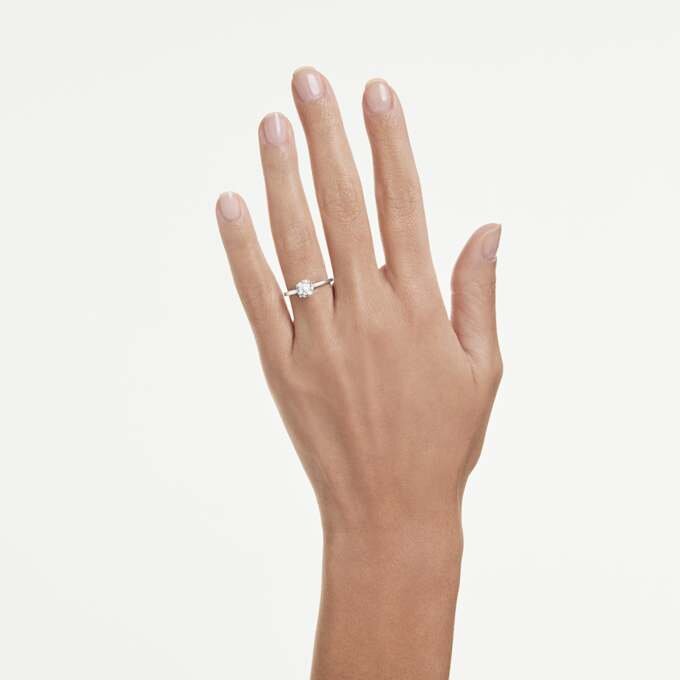 Eternity-ringer med laboratoriedyrkede diamanter, totalt 1 karat, rund form, 14K hvitt gull Eternity-ringer med laboratoriedyrkede diamanter, totalt 1 karat, rund form, 14K hvitt gull