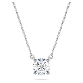 Eternity Solitaire-anheng med laboratoriedyrkede diamanter, 1 karat totalt, rund form, 14K hvitt gull Eternity Solitaire-anheng med laboratoriedyrkede diamanter, 1 karat totalt, rund form, 14K hvitt gull