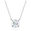 Eternity Solitaire-anheng med laboratoriedyrkede diamanter, 2 karat totalt, rund form, 14K hvitt gull