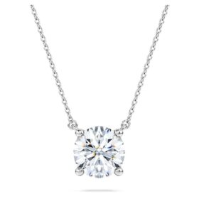 Eternity Solitaire-anheng med laboratoriedyrkede diamanter, 2 karat totalt, rund form, 14K hvitt gull Eternity Solitaire-anheng med laboratoriedyrkede diamanter, 2 karat totalt, rund form, 14K hvitt gull