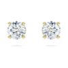 Eternity solitaire-øredobber med laboratoriedyrkede diamanter, 1 karat totalt, rund form, 14K gult gull