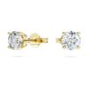 Eternity solitaire-øredobber med laboratoriedyrkede diamanter, 1 karat totalt, rund form, 14K gult gull