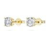 Eternity solitaire-øredobber med laboratoriedyrkede diamanter, 1 karat totalt, rund form, 14K gult gull