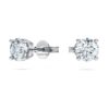 Eternity solitaire-øredobber med laboratoriedyrkede diamanter, 1 karat totalt, rund form, 14K hvitt gull
