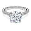 Eternity-solitaire-ring med laboratoriedyrkede diamanter, 2,2 karat totalt, rund form, 14K hvitt gull Eternity-solitaire-ring med laboratoriedyrkede diamanter, 2,2 karat totalt, rund form, 14K hvitt gull