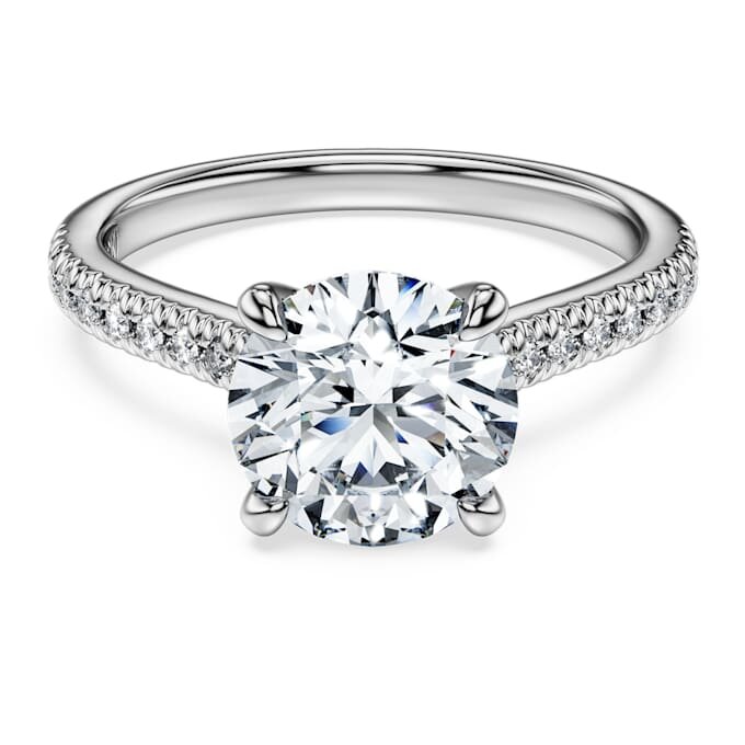 Eternity-solitaire-ring med laboratoriedyrkede diamanter, 2,2 karat totalt, rund form, 14K hvitt gull Eternity-solitaire-ring med laboratoriedyrkede diamanter, 2,2 karat totalt, rund form, 14K hvitt gull