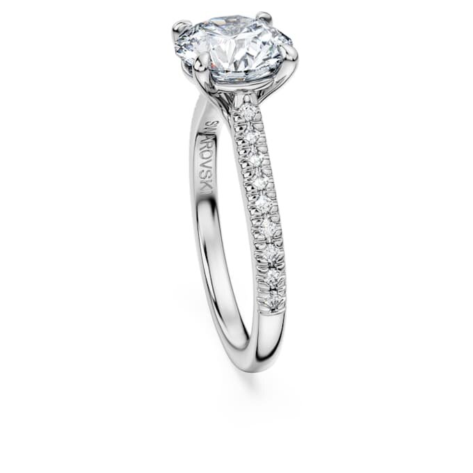 Eternity-solitaire-ring med laboratoriedyrkede diamanter, 2,2 karat totalt, rund form, 14K hvitt gull Eternity-solitaire-ring med laboratoriedyrkede diamanter, 2,2 karat totalt, rund form, 14K hvitt gull