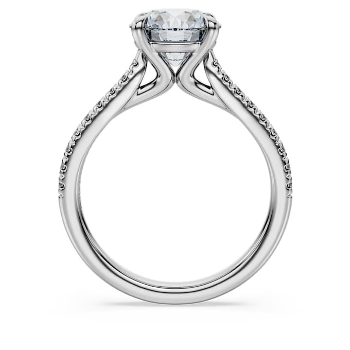 Eternity-solitaire-ring med laboratoriedyrkede diamanter, 2,2 karat totalt, rund form, 14K hvitt gull Eternity-solitaire-ring med laboratoriedyrkede diamanter, 2,2 karat totalt, rund form, 14K hvitt gull