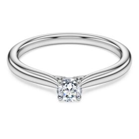 Eternity solitaire-ring med laboratoriedyrkede diamanter på totalt 0,25 karat, rund form, sterlingsølv Eternity solitaire-ring med laboratoriedyrkede diamanter på totalt 0,25 karat, rund form, sterlingsølv