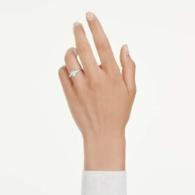 Eternity solitaire-ring med laboratoriedyrkede diamanter på totalt 0,5 karat, hjerteform, sterlingsølv Eternity solitaire-ring med laboratoriedyrkede diamanter på totalt 0,5 karat, hjerteform, sterlingsølv
