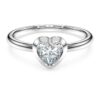 Eternity solitaire-ring med laboratoriedyrkede diamanter på totalt 0,5 karat, hjerteform, sterlingsølv