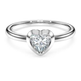 Eternity solitaire-ring med laboratoriedyrkede diamanter på totalt 0,5 karat, hjerteform, sterlingsølv Eternity solitaire-ring med laboratoriedyrkede diamanter på totalt 0,5 karat, hjerteform, sterlingsølv