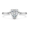 Eternity solitaire-ring med laboratoriedyrkede diamanter på totalt 0,5 karat, hjerteform, sterlingsølv