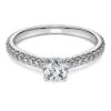 Eternity-solitaire-ring med laboratoriedyrkede diamanter på totalt 0,7 karat, rund form, 14K hvitt gull