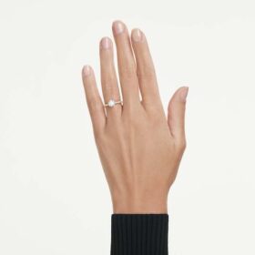 Eternity-solitaire-ring med laboratoriedyrkede diamanter på totalt 1,2 karat, rund form, 14K gult gull Eternity-solitaire-ring med laboratoriedyrkede diamanter på totalt 1,2 karat, rund form, 14K gult gull