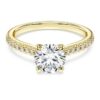 Eternity-solitaire-ring med laboratoriedyrkede diamanter på totalt 1,2 karat, rund form, 14K gult gull