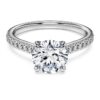 Eternity-solitaire-ring med laboratoriedyrkede diamanter på totalt 1,7 karat, rund form, 14K hvitt gull Eternity-solitaire-ring med laboratoriedyrkede diamanter på totalt 1,7 karat, rund form, 14K hvitt gull