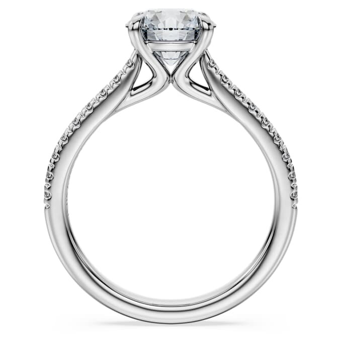 Eternity-solitaire-ring med laboratoriedyrkede diamanter på totalt 1,7 karat, rund form, 14K hvitt gull Eternity-solitaire-ring med laboratoriedyrkede diamanter på totalt 1,7 karat, rund form, 14K hvitt gull