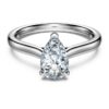 Eternity-solitaire-ring med laboratoriedyrkede diamanter på totalt 1 karat, pæreform, 14K hvitt gull