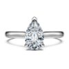 Eternity-solitaire-ring med laboratoriedyrkede diamanter på totalt 1 karat, pæreform, 14K hvitt gull